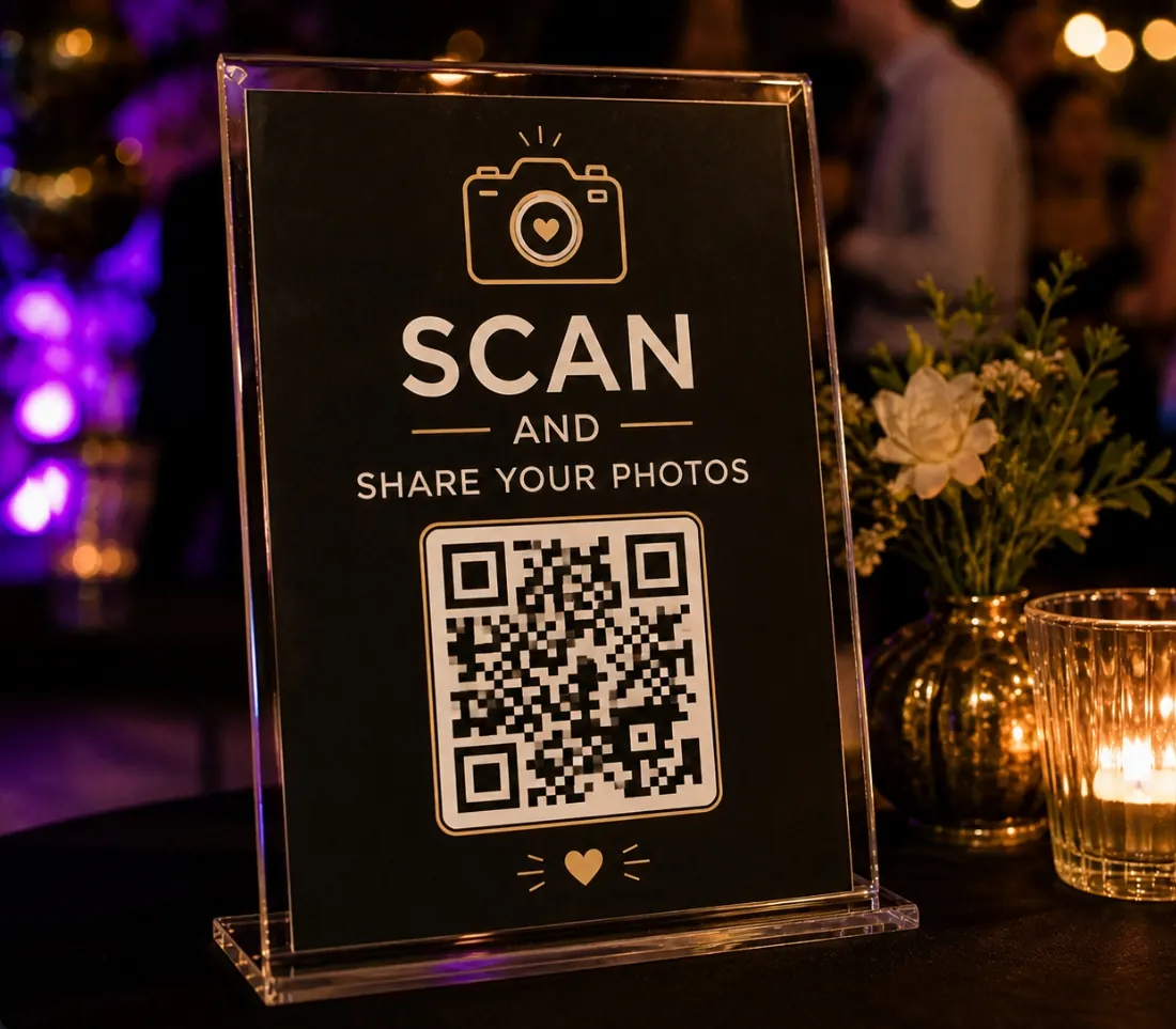 Collage of MyPhotoQR event album use cases